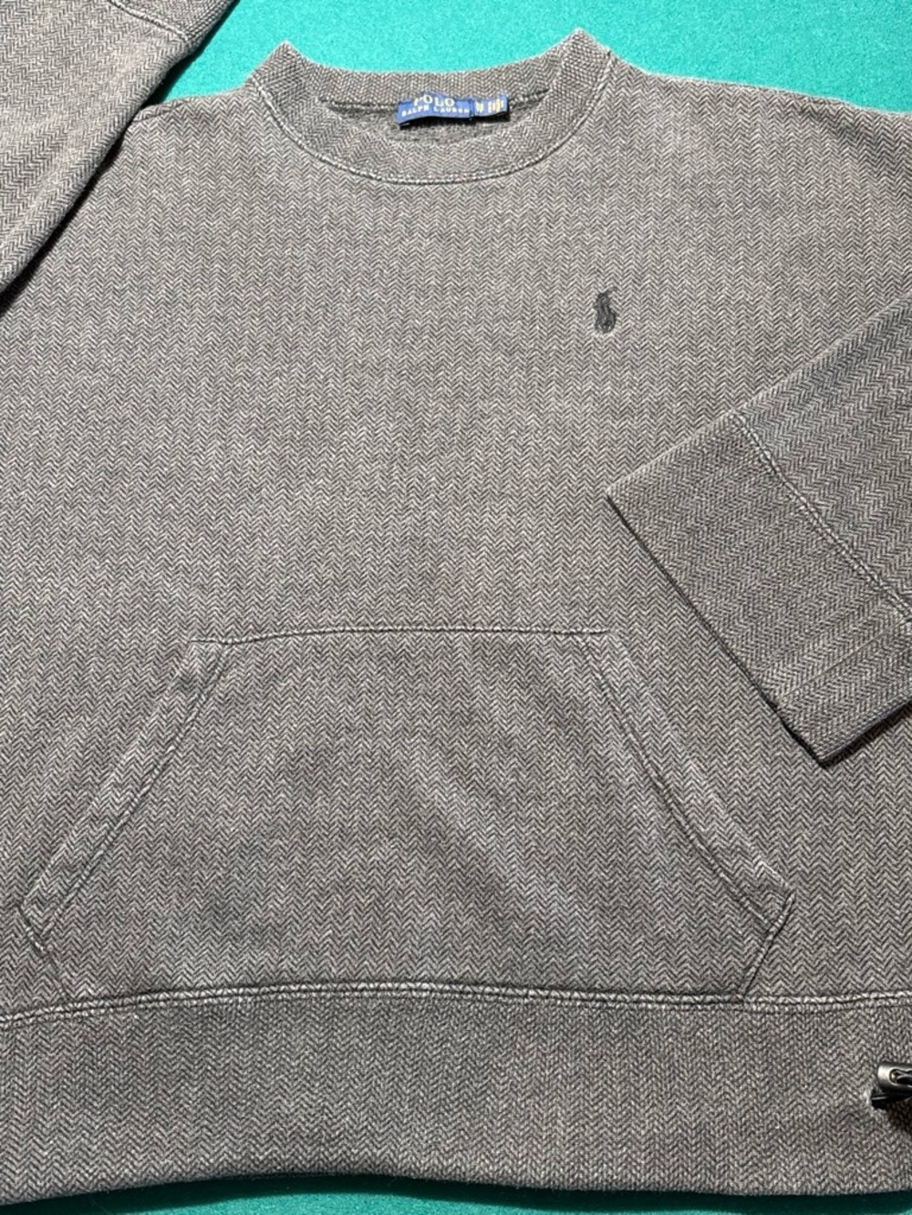 Polo by Ralph Lauren Gray Herringbone Crewneck Sweatshirt , XS , $24